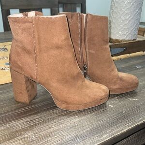 Brown heeled boots